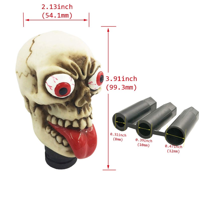 Abfer Skull Shifter Knob Unique Gear Shift Knobs Car Shifting Lever Handle Head Replacement for Most Vehicle Cars Truck SUV - Image 2